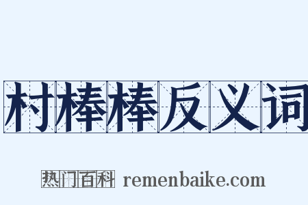 村棒棒反义词是什么意思的图片